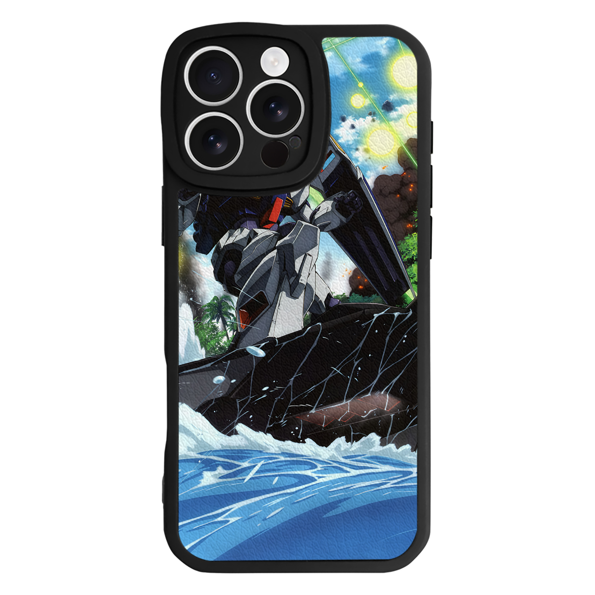 （画像用） 機動戦士ガンダム Mobile Suit Gundam 【iPhone 16シリーズ対応】シリコンスマホケース（レザー調） 材質：シリコン